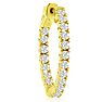 1 1/2 Carat Crystal Hoop Earrings In 14K Yellow Gold Over Sterling Silver, 1 Inch Image-3