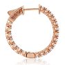 1 1/2 Carat Crystal Hoop Earrings In 14K Rose Gold Over Sterling Silver, 1 Inch Image-2