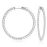 2 Carat Crystal Hoop Earrings In Sterling Silver, 1 1/2 Inches Image-1
