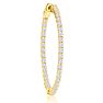 2 Carat Crystal Hoop Earrings In 14K Yellow Gold Over Sterling Silver, 1 1/2 Inches Image-3