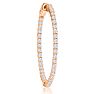 2 Carat Crystal Hoop Earrings In 14K Rose Gold Over Sterling Silver, 1 1/2 Inches Image-3