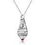 Vintage Tibetan Mother of Pearl and Coral Teardrop Necklace With Free Chain, 18 Inches Image-1