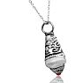 Vintage Tibetan Mother of Pearl and Coral Teardrop Necklace With Free Chain, 18 Inches Image-2
