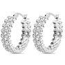 1/2 Carat Double Row Diamond Hoop Earrings, 3/4 Inch, Beautiful, Classic, Shiny! Image-2