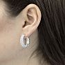 1/2 Carat Double Row Diamond Hoop Earrings, 3/4 Inch, Beautiful, Classic, Shiny! Image-5