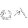 Vine Leaf Diamond Earrings, 1/2 Inch. Brand New Beautiful Style! Image-1