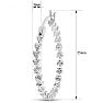 Classic Diamond Hoop Earrings, 1 Inch Image-3