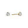 1/4 Carat Natural Genuine Diamond Stud Earrings In Martini Setting, 14 Karat Yellow Gold Image-1