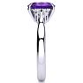 1 1/2 Carat Oval Shape Amethyst and Diamond Ring In 14K White Gold Image-4