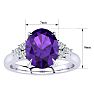 1 1/2 Carat Oval Shape Amethyst and Diamond Ring In 14K White Gold Image-5