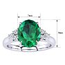 2 Carat Oval Shape Emerald and Diamond Ring In 14K White Gold Image-5