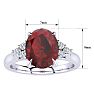 Garnet Ring: Garnet Jewelry: 2 Carat Oval Shape Garnet and Diamond Ring In 14K White Gold Image-5