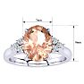 1-3/4 Carat Oval Shape Morganite and Diamond Ring In 14K White Gold Image-5