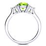 2 Carat Oval Shape Peridot and Diamond Ring In 14K White Gold Image-3