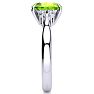 2 Carat Oval Shape Peridot and Diamond Ring In 14K White Gold Image-4