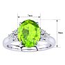 2 Carat Oval Shape Peridot and Diamond Ring In 14K White Gold Image-5