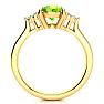 2 Carat Oval Shape Peridot and Diamond Ring In 14K Yellow Gold Image-3