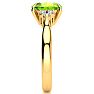 2 Carat Oval Shape Peridot and Diamond Ring In 14K Yellow Gold Image-4