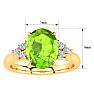 2 Carat Oval Shape Peridot and Diamond Ring In 14K Yellow Gold Image-5