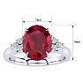 3 Carat Oval Shape Ruby and Diamond Ring In 14K White Gold Image-5