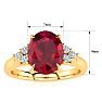 3 Carat Oval Shape Ruby and Diamond Ring In 14K Yellow Gold Image-5