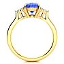 2 Carat Oval Shape Tanzanite and Diamond Ring In 14K Yellow Gold Image-3