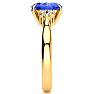 2 Carat Oval Shape Tanzanite and Diamond Ring In 14K Yellow Gold Image-4