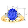2 Carat Oval Shape Tanzanite and Diamond Ring In 14K Yellow Gold Image-5