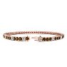3 1/2 Carat Chocolate Bar Brown Champagne And White Diamond Alternating Tennis Bracelet In 14 Karat Rose Gold Available In 6-9 Inch Lengths Image-2