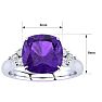 2 1/5 Carat Cushion Cut Amethyst and Diamond Ring In 14K White Gold Image-6