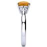 2 1/5 Carat Cushion Cut Citrine and Diamond Ring In 14K White Gold Image-4