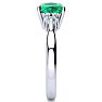 2 1/5 Carat Cushion Cut Emerald and Diamond Ring In 14K White Gold Image-4