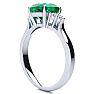 2 1/5 Carat Cushion Cut Emerald and Diamond Ring In 14K White Gold Image-5