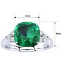 2 1/5 Carat Cushion Cut Emerald and Diamond Ring In 14K White Gold Image-6