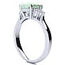 2 1/5 Carat Cushion Cut Green Amethyst and Diamond Ring In 14K White Gold Image-5