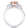 3-1/5 Carat Cushion Cut Morganite and Diamond Ring In 14K White Gold Image-3
