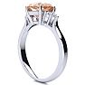 3-1/5 Carat Cushion Cut Morganite and Diamond Ring In 14K White Gold Image-5