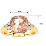 3-1/5 Carat Cushion Cut Morganite and Diamond Ring In 14K Yellow Gold Image-6