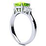 2 2/3 Carat Cushion Cut Peridot and Diamond Ring In 14K White Gold Image-5