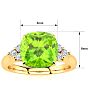 2 2/3 Carat Cushion Cut Peridot and Diamond Ring In 14K Yellow Gold Image-6