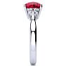 3 1/5 Carat Cushion Cut Ruby and Diamond Ring In 14K White Gold Image-4