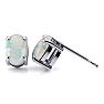 2 Carat Opal Stud Earrings In Sterling Silver Image-1