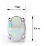 2 Carat Opal Stud Earrings In Sterling Silver Image-3