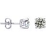 1.45 Carat Colorless Diamond Stud Earrings 14 Karat White Gold Image-1