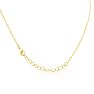 "C" Dainty Block Initial Necklace With Hearts In Gold Overlay, All Letters Available, Free 17 Inch Cable Chain Image-3