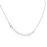 "H" Dainty Block Initial Necklace With Hearts In White Gold Overlay, All Letters Available, Free 17 Inch Cable Chain Image-3