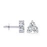 1ct Three Diamond Triangle Stud Earrings In 14K White Gold Image-1