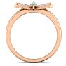 1/5 Carat Diamond and Emerald Weed Leaf Ring In 14K Rose Gold Image-3