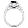 2 1/4 Carat Black and White Diamond Halo Ring In 14 Karat White Gold Image-3
