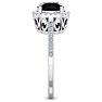 2 1/4 Carat Black and White Diamond Halo Ring In 14 Karat White Gold Image-4